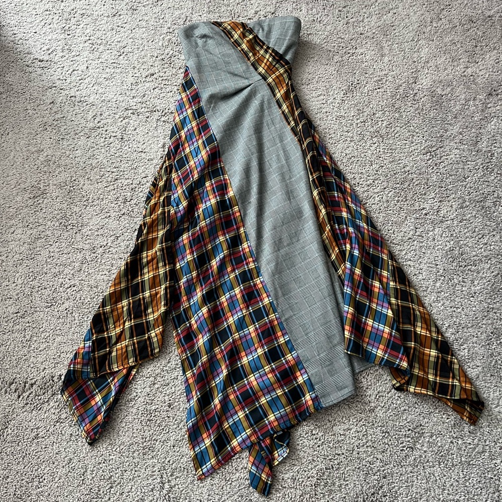 NWT Maeve Anthropologie Plaid Strapless Maxi Dress XXS - Picture 6 of 12